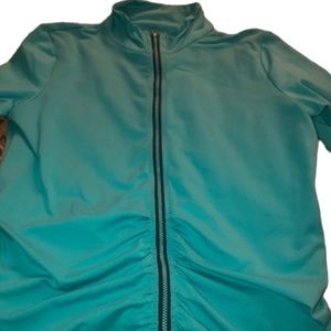 Calvin Klein size XL teal green climate control light weight zip front